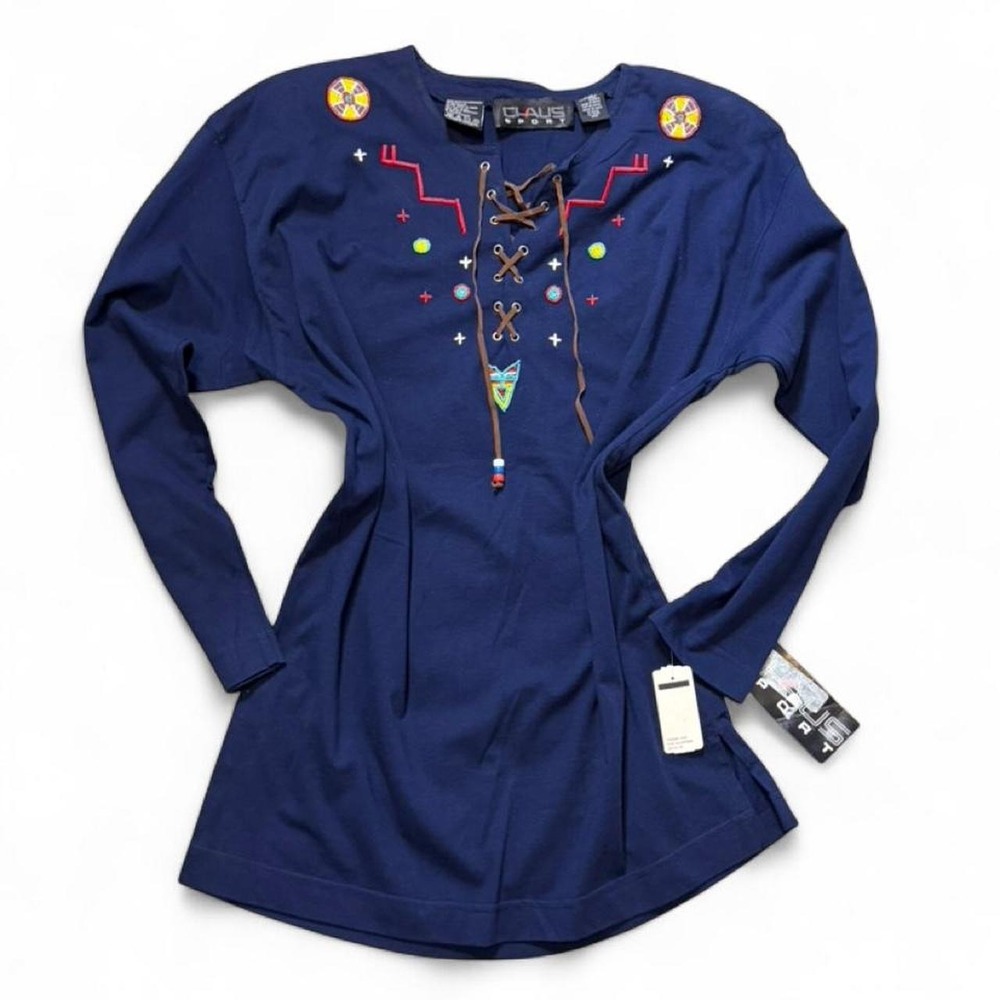 Rare Vintage 90s Deadstock Chaus Sport‎ Indian Myth Navy Tunic, Women's Size M